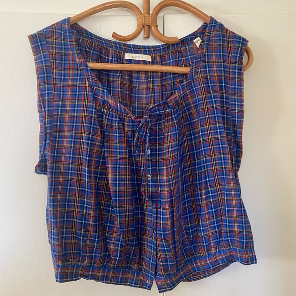 Doen Tops - Doen Roselle Plaid Top Medium